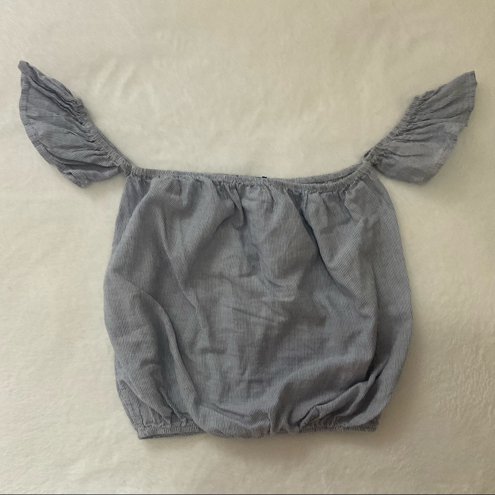 Brandy Melville cropped stripped off the shoulder top